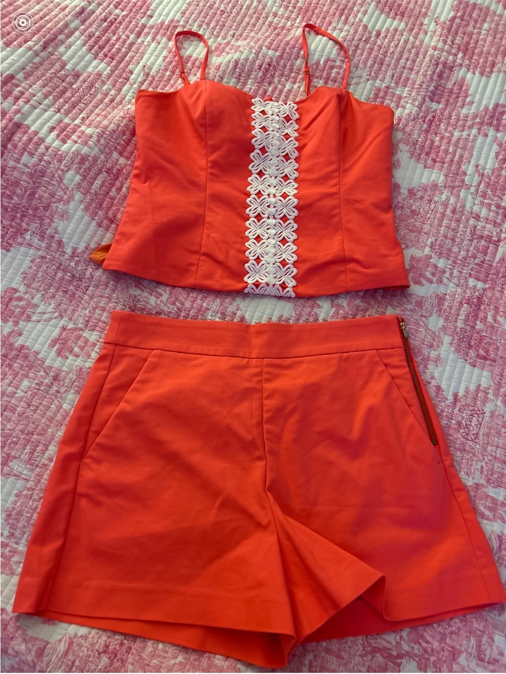 NWOT Lilly Pulitzer Cane Coral 🪸 Two-Piece Shelli Top and Sarissa Shorts Set